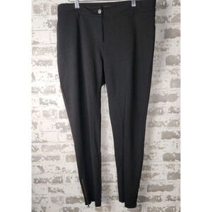 Eileen Fisher Pants Womens Medium Black Ankle Zip‎ Stretch Comfy